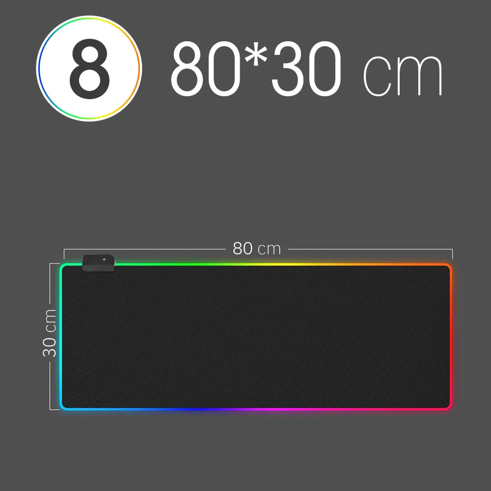 LED Light Mousepad – Colorful RGB Design with Waterproof Surface
