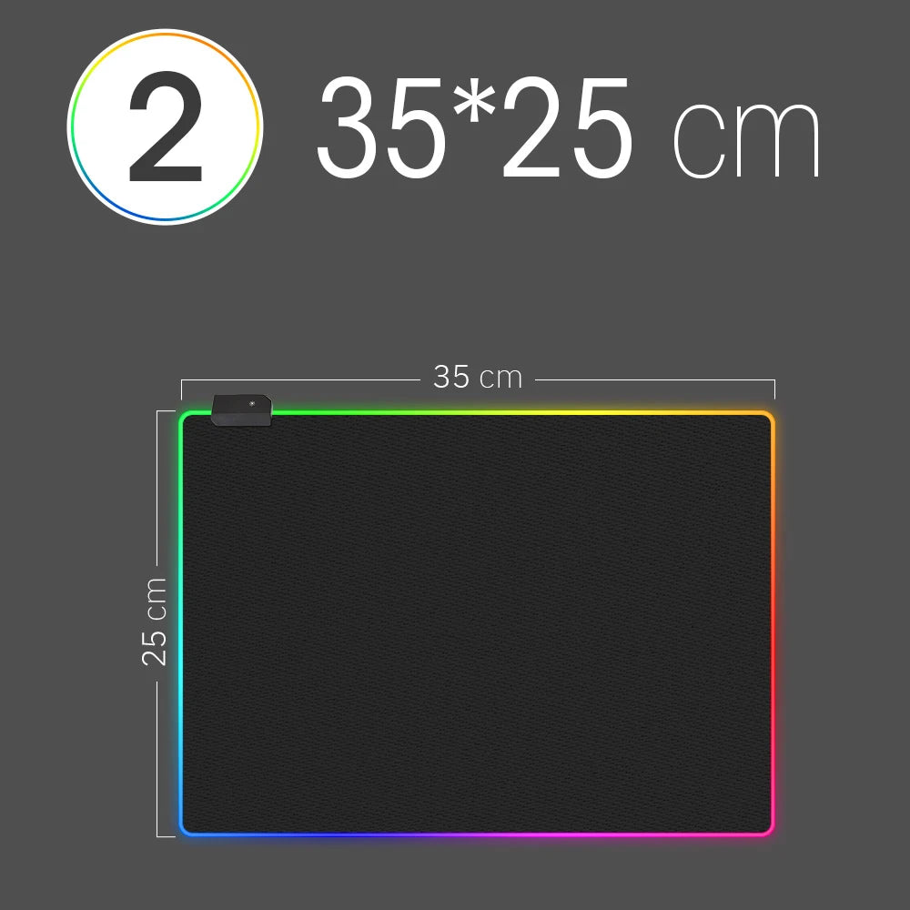 LED Light Mousepad – Colorful RGB Design with Waterproof Surface