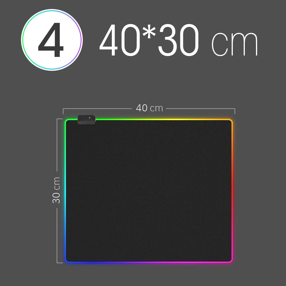 LED Light Mousepad – Colorful RGB Design with Waterproof Surface