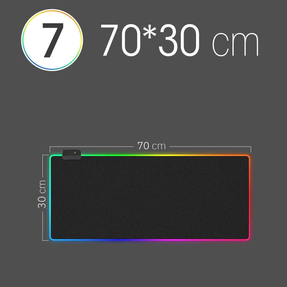 LED Light Mousepad – Colorful RGB Design with Waterproof Surface