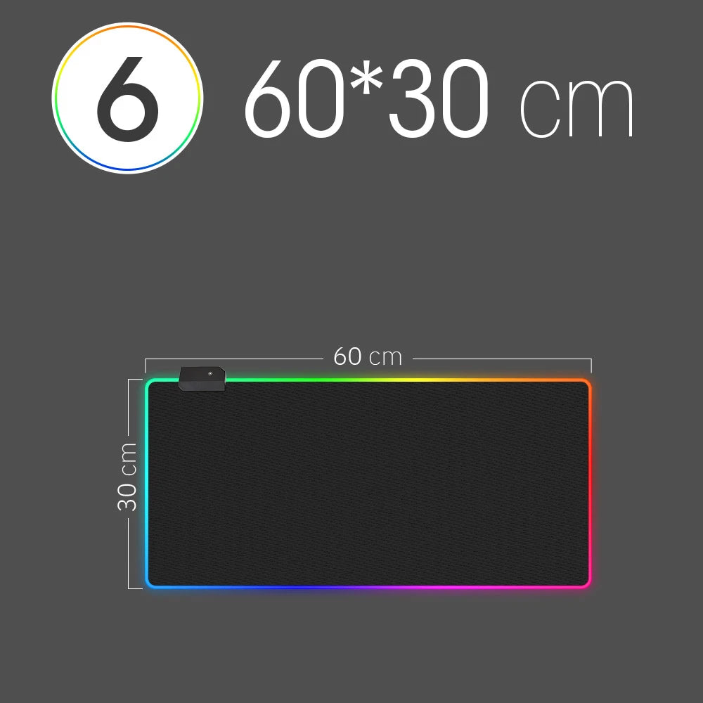 LED Light Mousepad – Colorful RGB Design with Waterproof Surface
