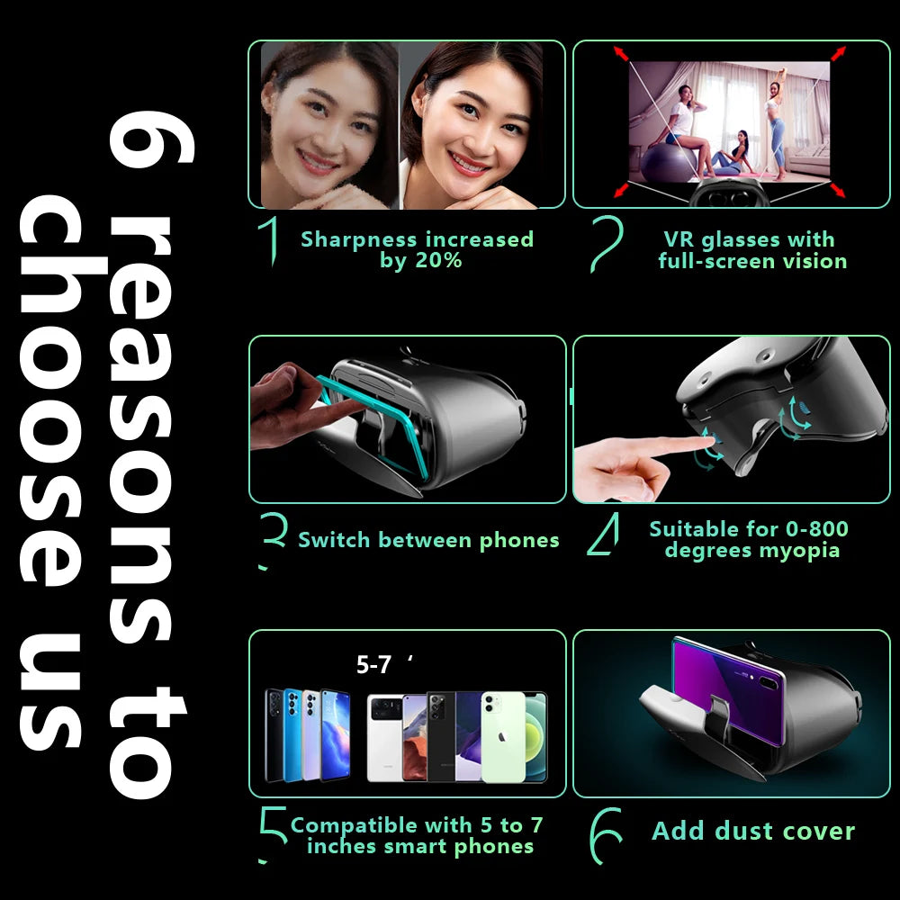 VRG 3D Virtual Reality Glasses – Immersive Experience with Controller