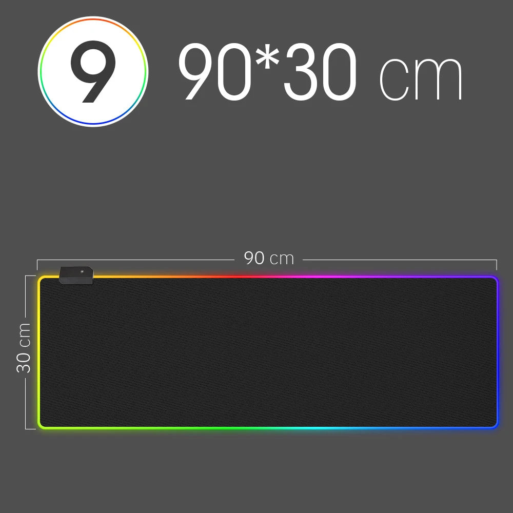 LED Light Mousepad – Colorful RGB Design with Waterproof Surface
