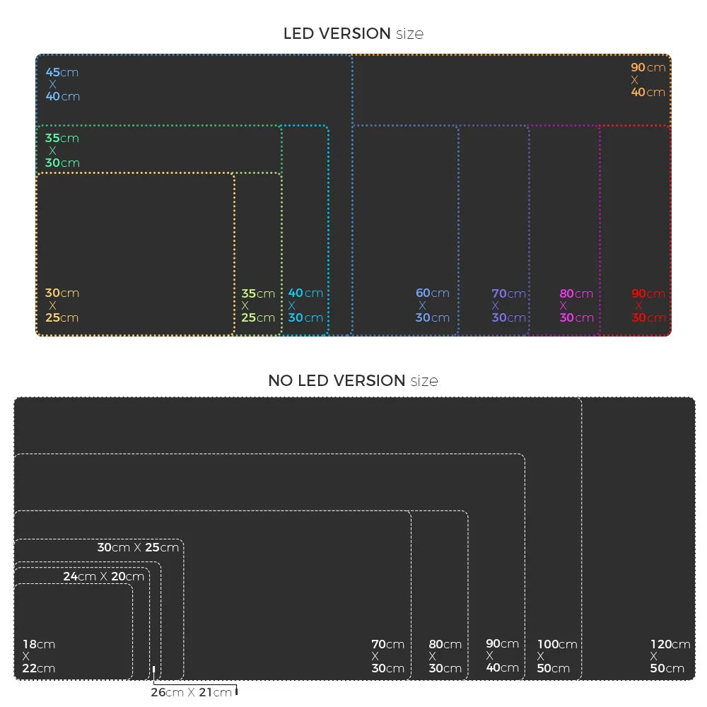 LED Light Mousepad – Colorful RGB Design with Waterproof Surface
