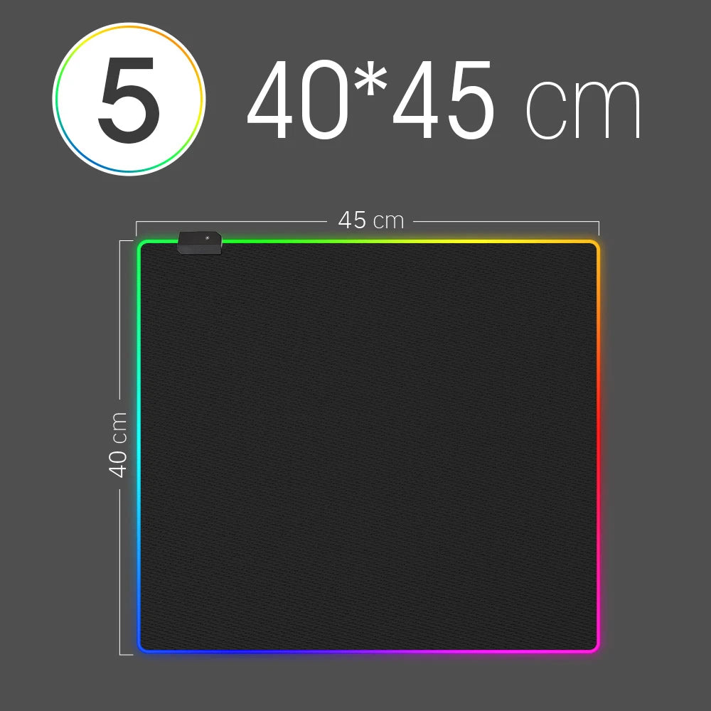 LED Light Mousepad – Colorful RGB Design with Waterproof Surface