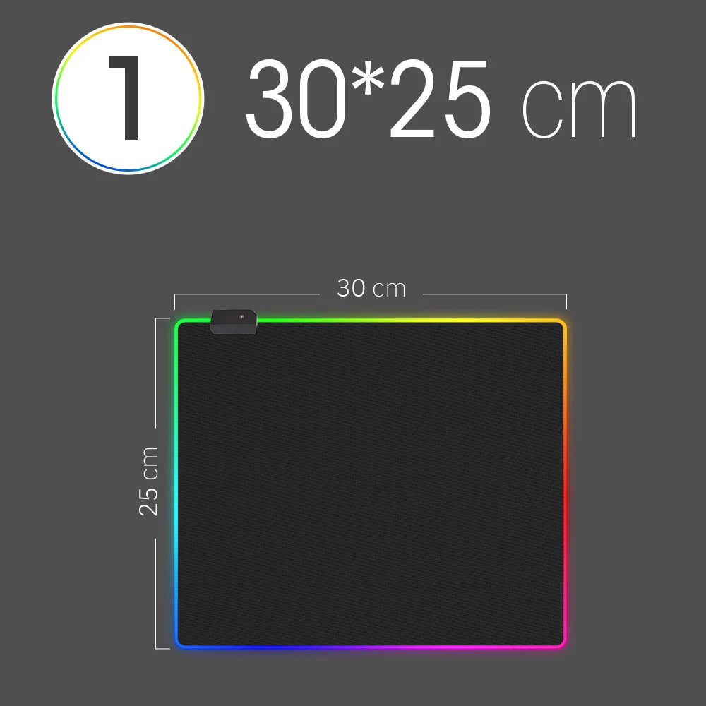 LED Light Mousepad – Colorful RGB Design with Waterproof Surface