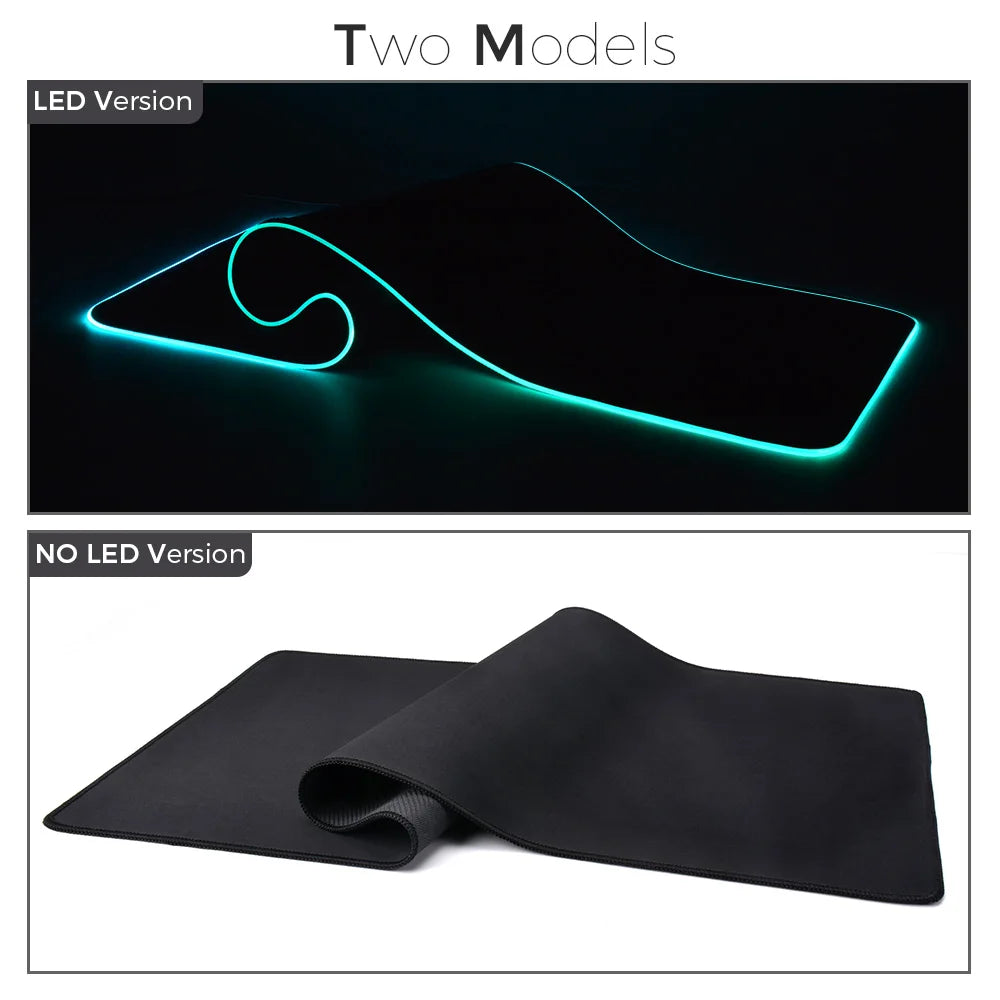 LED Light Mousepad – Colorful RGB Design with Waterproof Surface