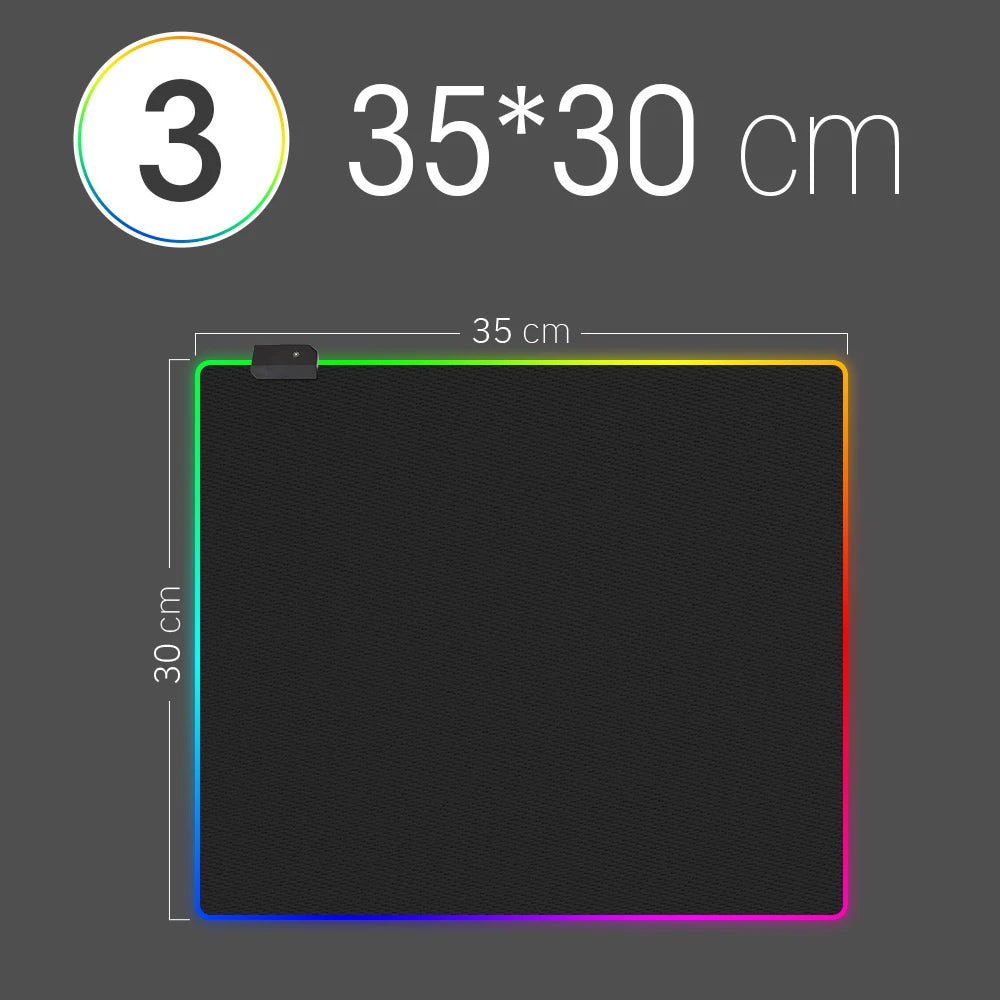 LED Light Mousepad – Colorful RGB Design with Waterproof Surface