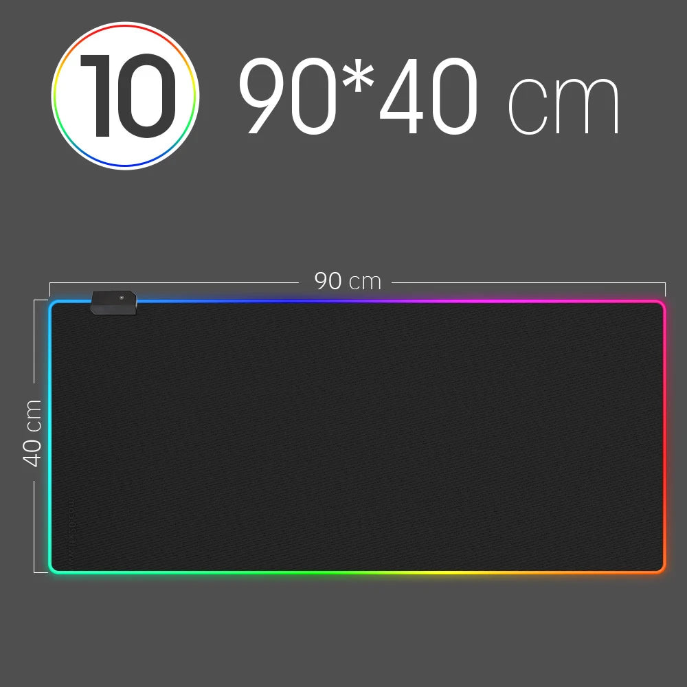 LED Light Mousepad – Colorful RGB Design with Waterproof Surface