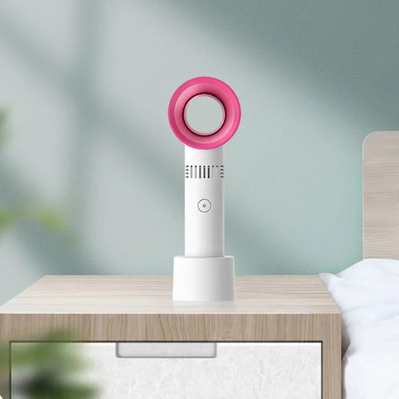 Bladeless Handheld Fan – Portable Design with Three Speed Settings