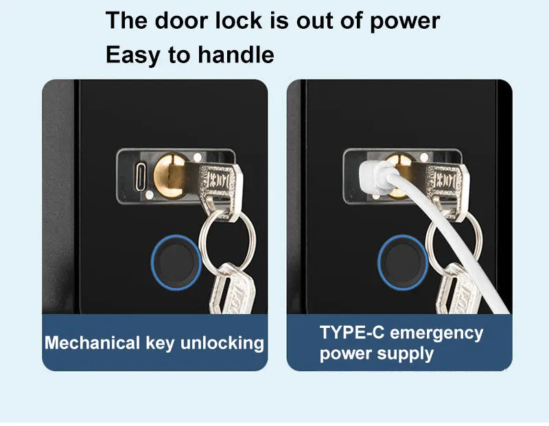 Tuya APP Glass Door Fingerprint Lock Bluetooth Smart Biometric Electronic Door Lock 13.56Mhz RFID Remote Control Keyless Unlock