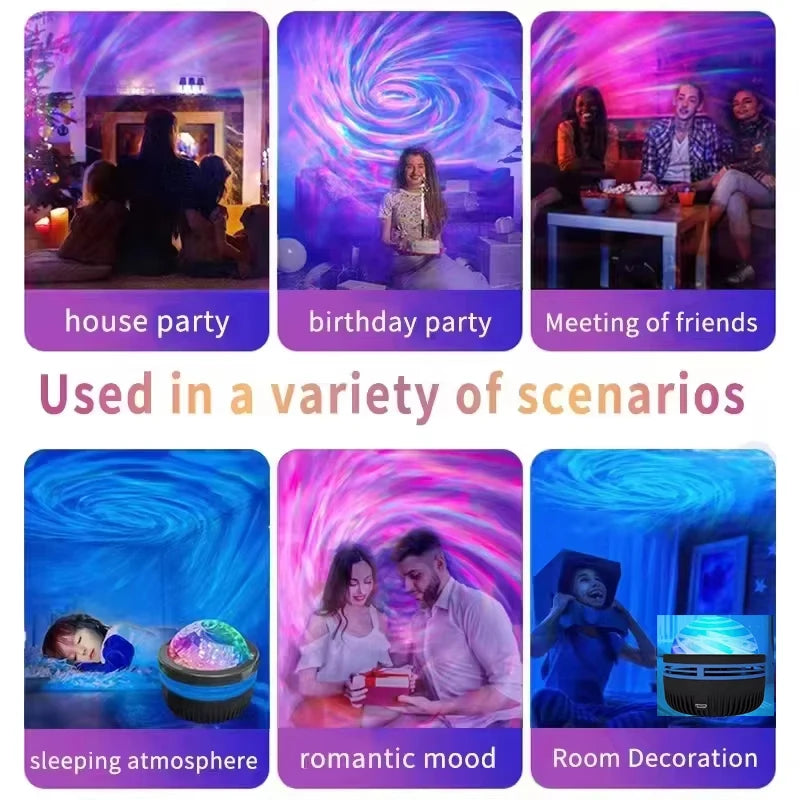 LED Galaxy Projector Light – Colorful Night Sky Atmosphere