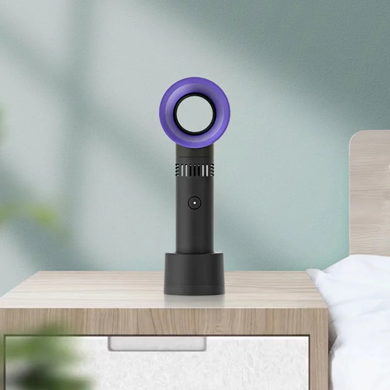 Bladeless Handheld Fan – Portable Design with Three Speed Settings