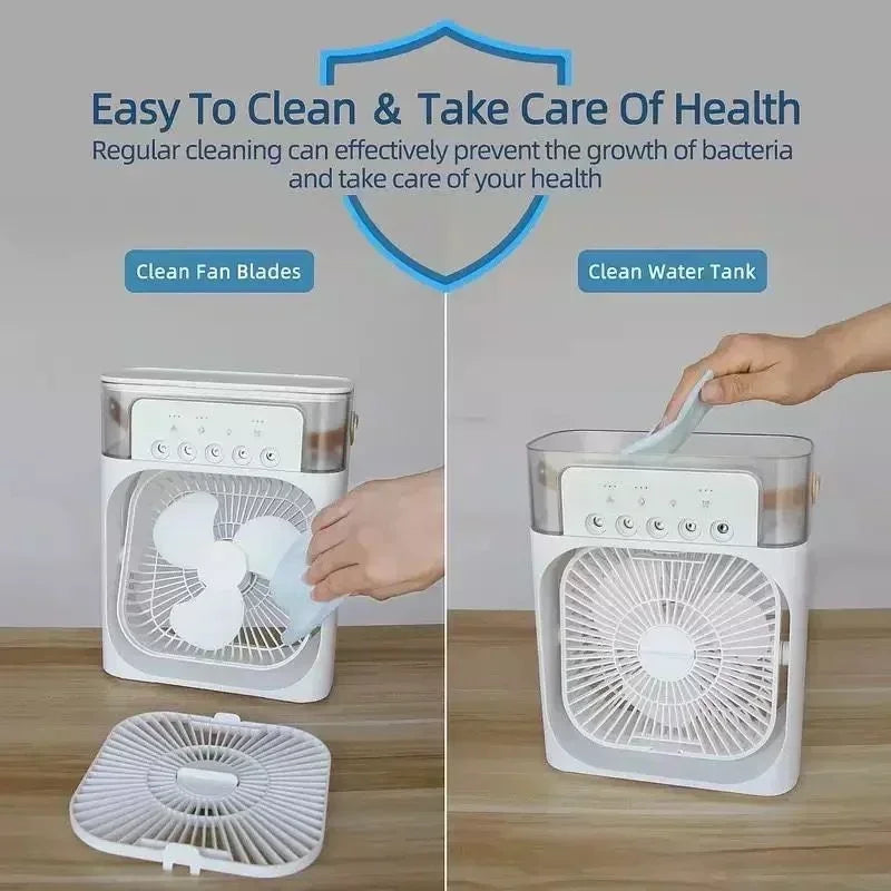 3 In 1 Air Cooler – Portable Humidifier With LED Night Light