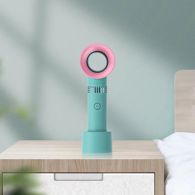 Bladeless Handheld Fan – Portable Design with Three Speed Settings