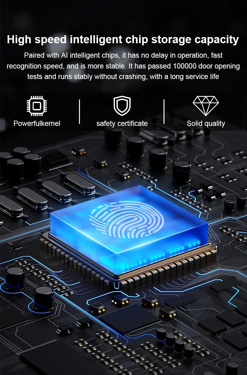 Tuya APP Glass Door Fingerprint Lock Bluetooth Smart Biometric Electronic Door Lock 13.56Mhz RFID Remote Control Keyless Unlock