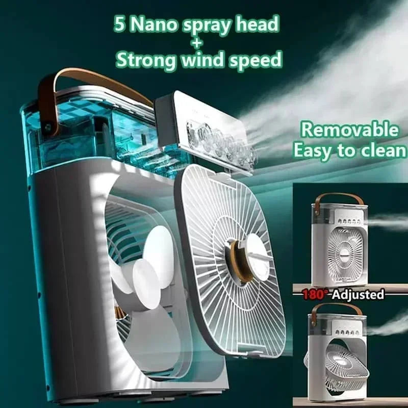 3 In 1 Air Cooler – Portable Humidifier With LED Night Light