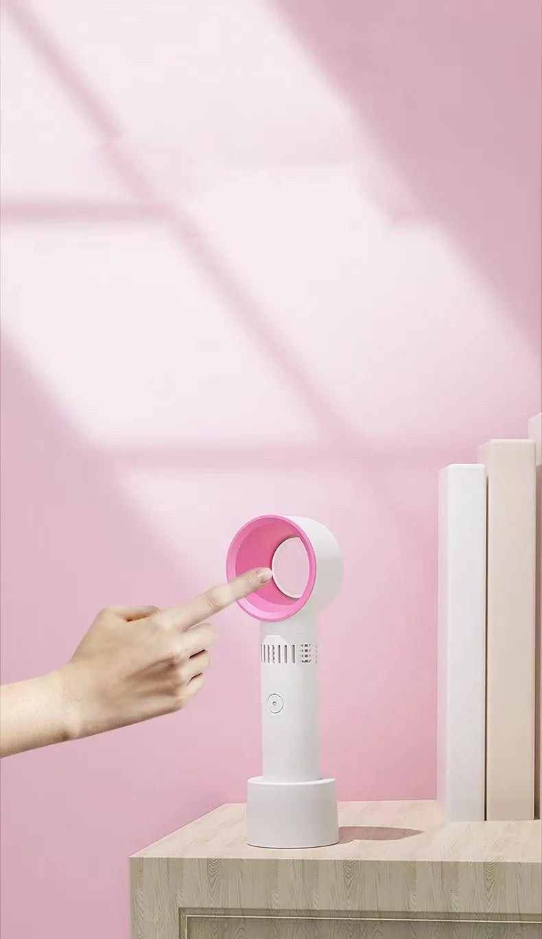 Bladeless Handheld Fan – Portable Design with Three Speed Settings